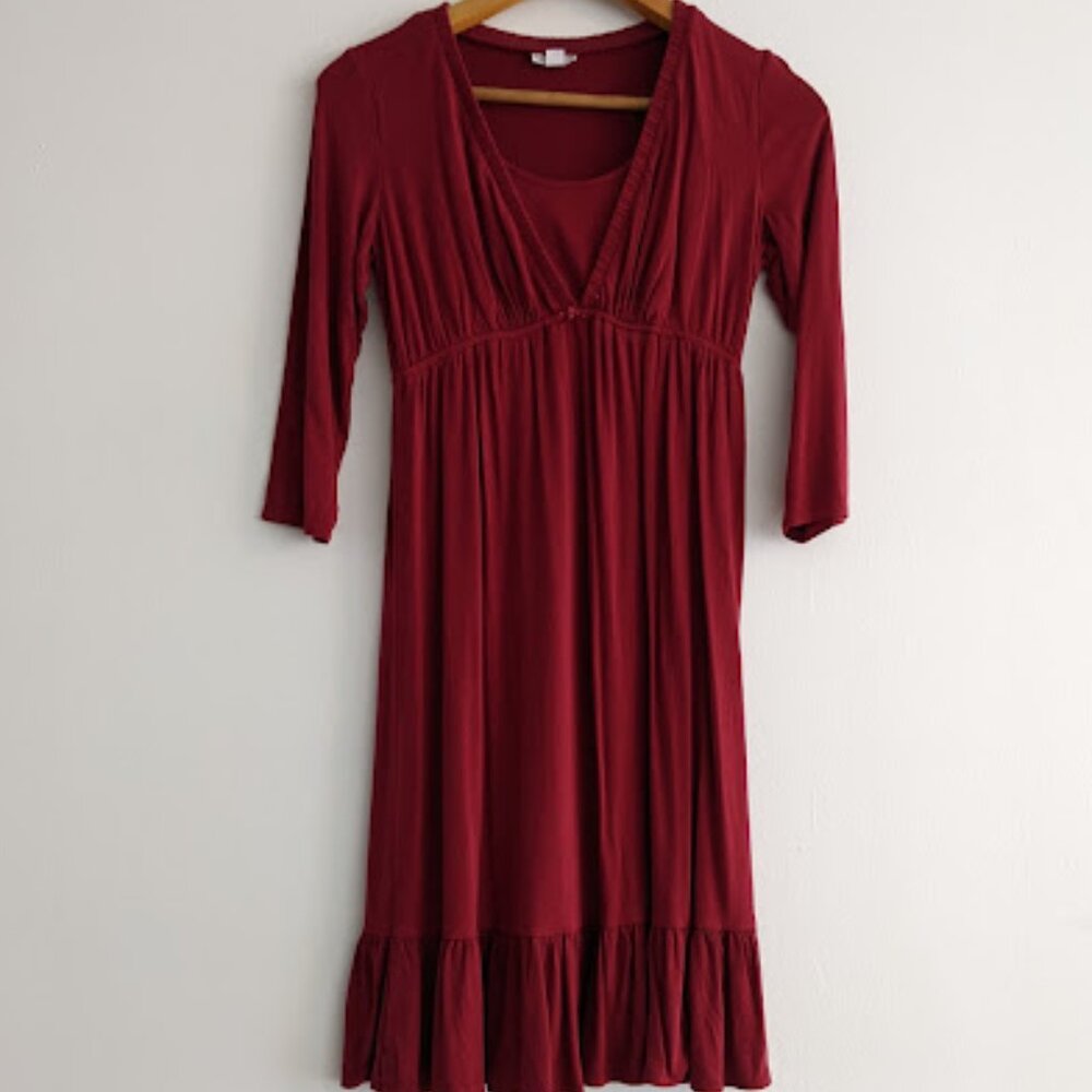 A Pea in the Pod Red Empire Waist Dress Size S